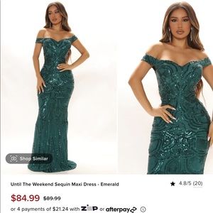 Sequin Emerald green Fashion Nova dress